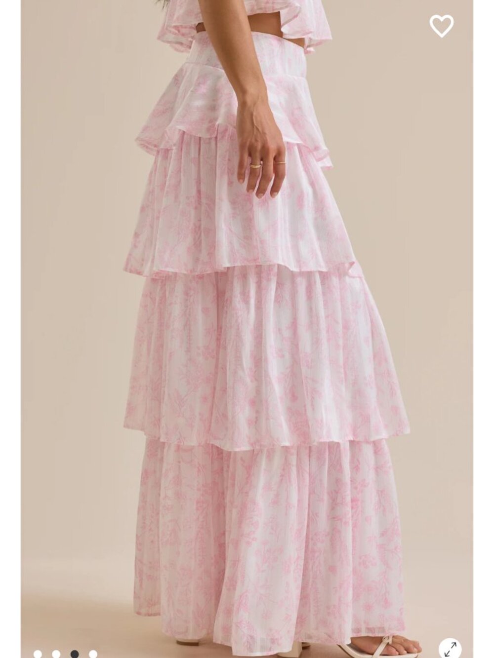 Altar'd State Rosie Tiered Skirt NWT Floral Pink Summer Skirt - Picture 3 of 4